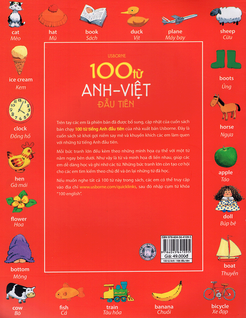 100 Từ Anh - Việt Đầu Tiên (Bìa sau)
