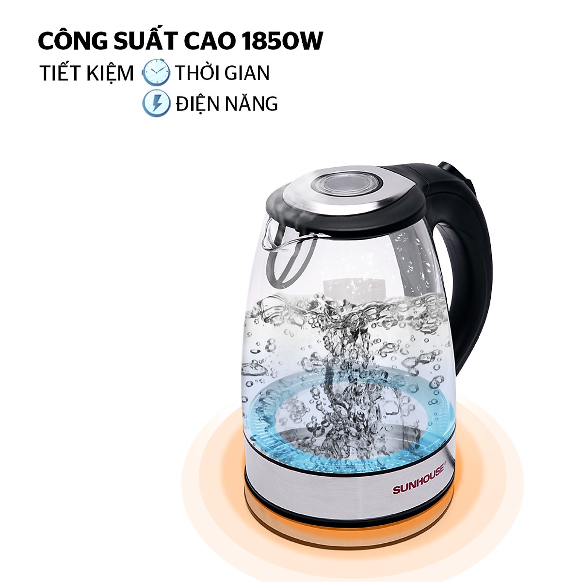 Ấm Siêu Tốc Thủy Tinh Sunhouse SHD1217-4