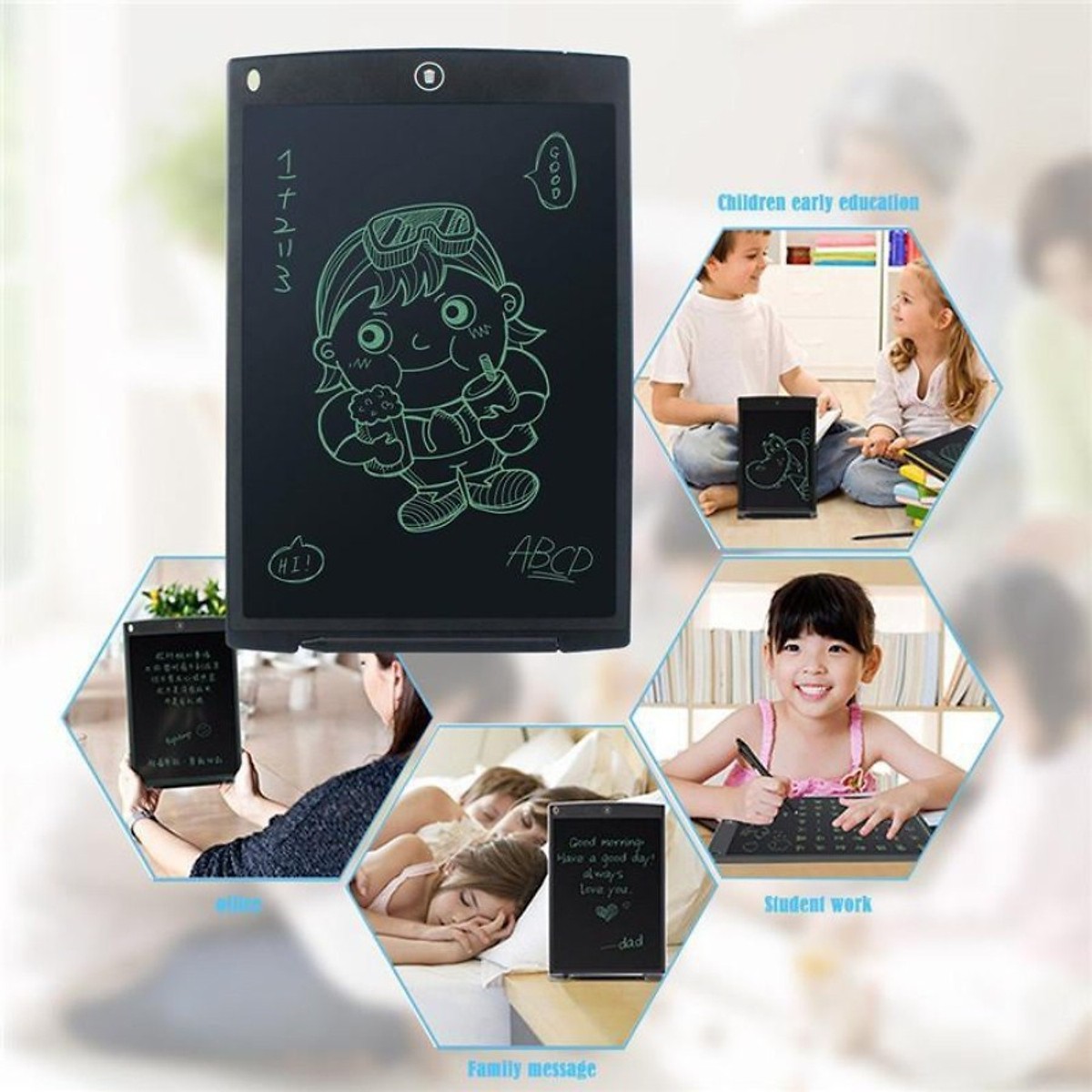  Bảng viết, bảng vẽ điện tử thông minh tự động xóa cho bé - Giao màu ngẫu nhiên 2