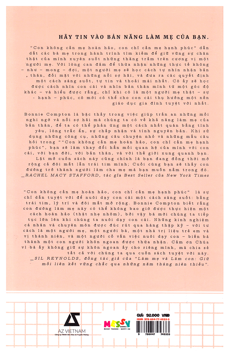 Con Không Cần Mẹ Hoàn Hảo, Con Chỉ Cần Mẹ Hạnh Phúc - Bìa sau