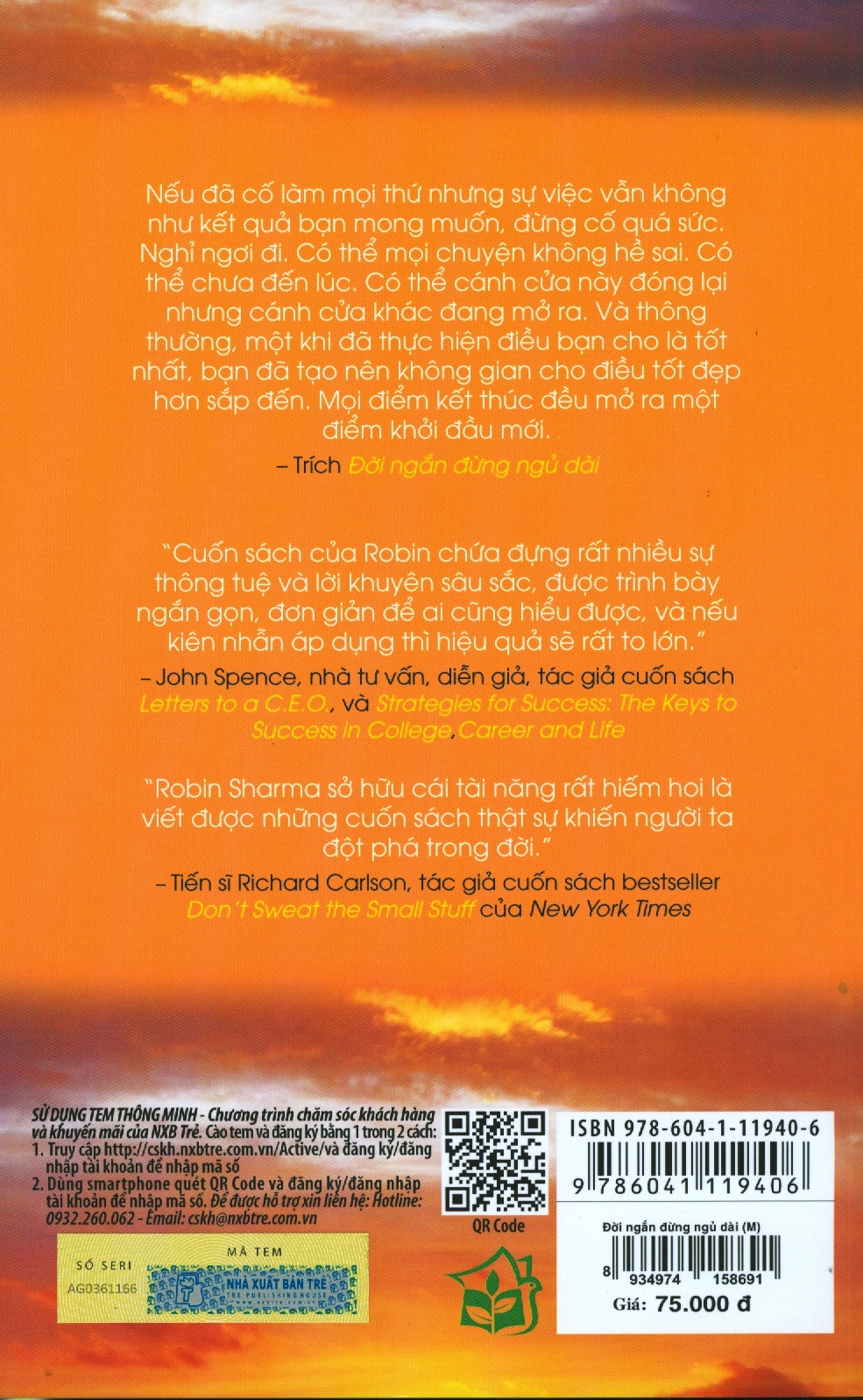  Đời Ngắn Đừng Ngủ Dài (Tái Bản) - Bìa sau