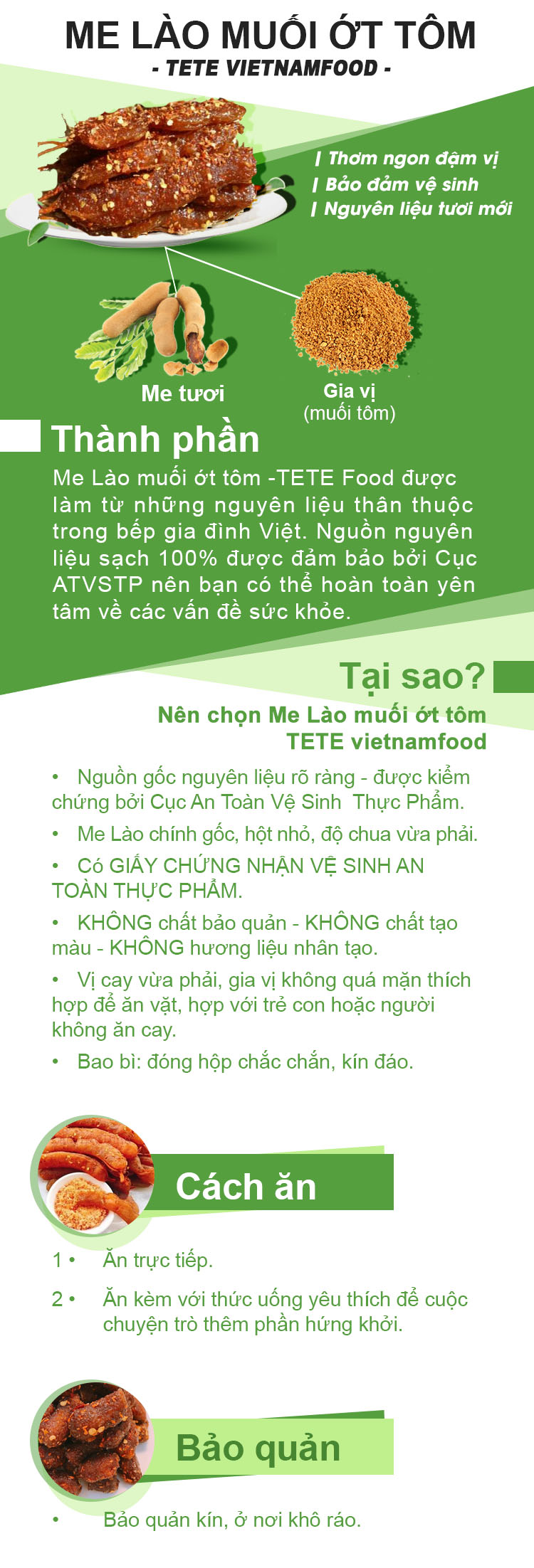 Me Lào Một Nắng Muối Tôm Đặc Sẳn Tây Ninh TeTeFood 500 gram 4