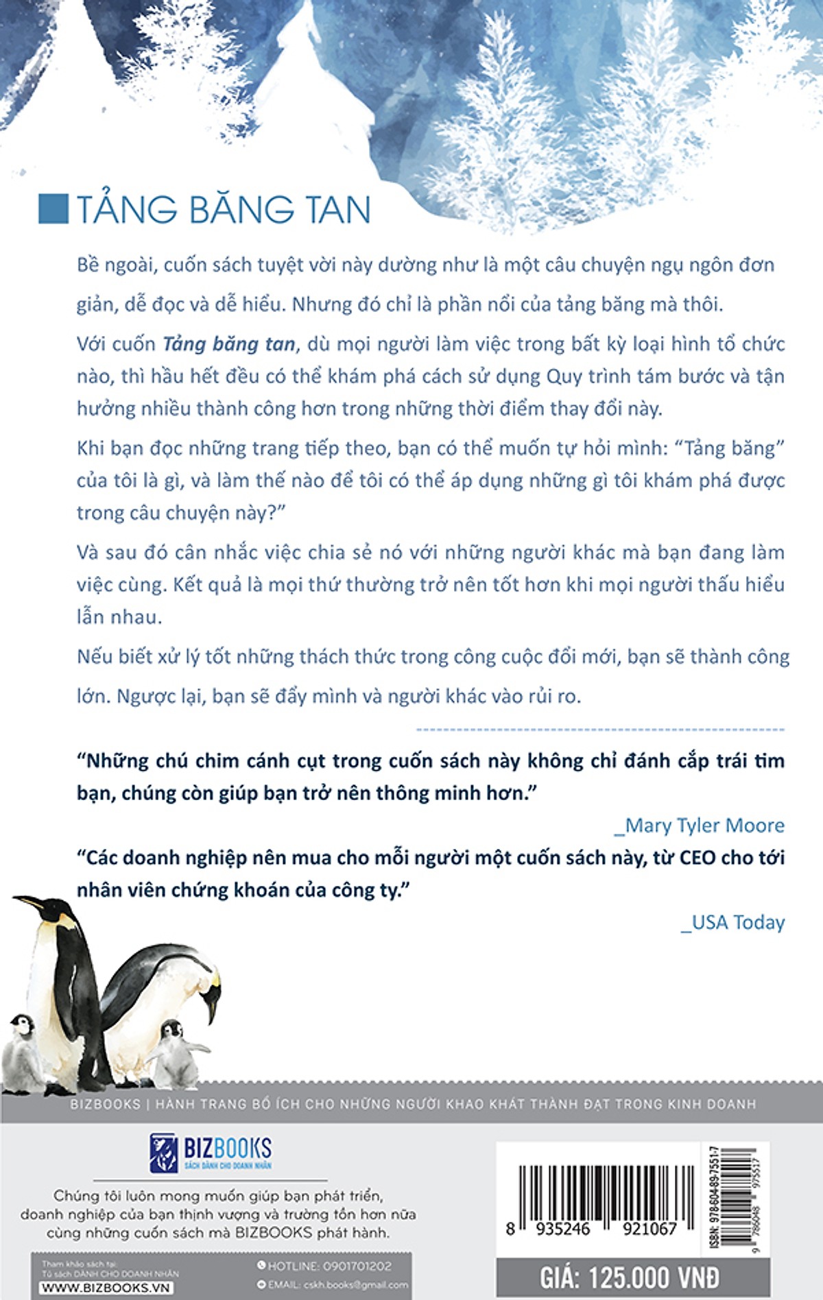  Tảng băng tan ( Tặng Bookmark) - Bí kíp thành công của các doanh nghiệp (Bìa sau)