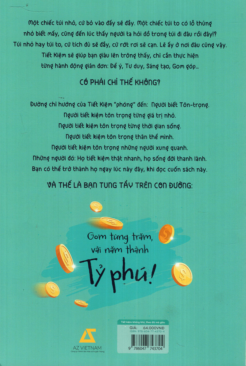 Tiết Kiệm Không Khó, Theo Đó Mà Giàu - Bìa sau