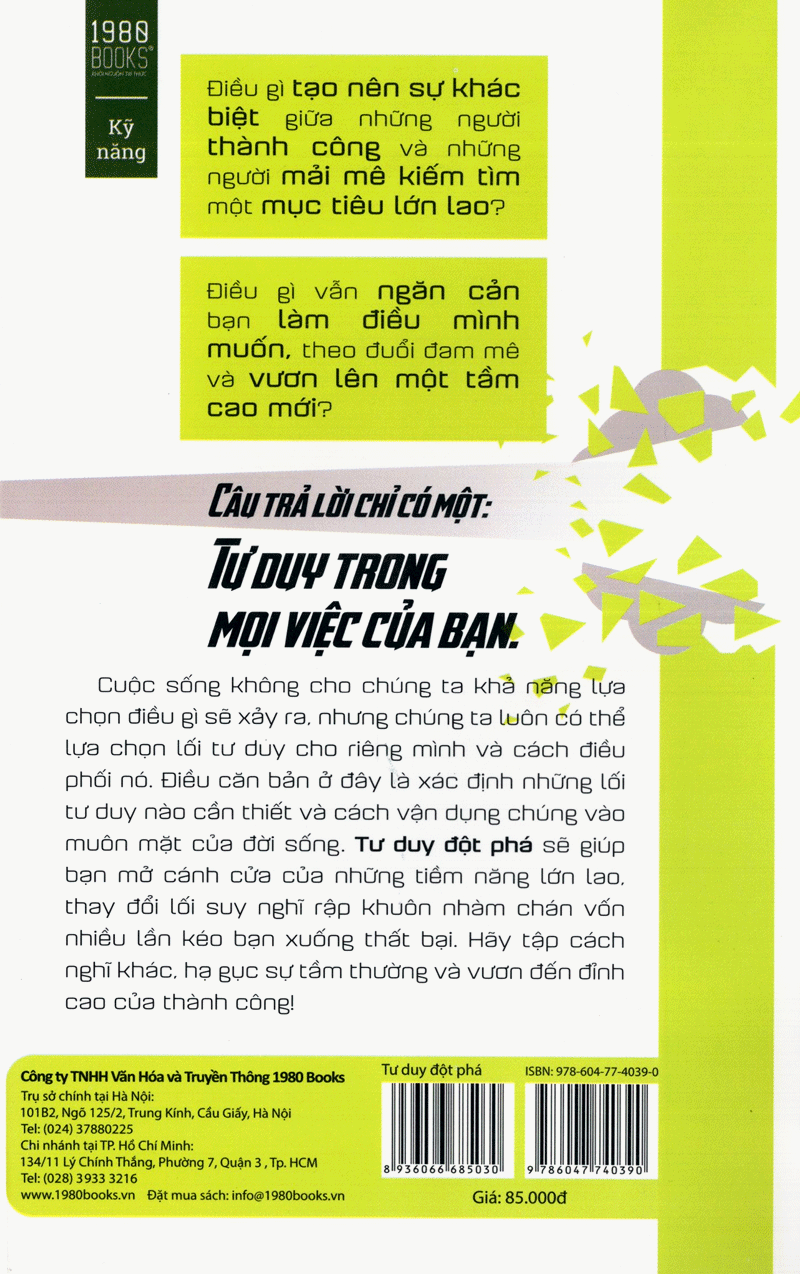 Tư Duy Đột Phá - Bìa sau