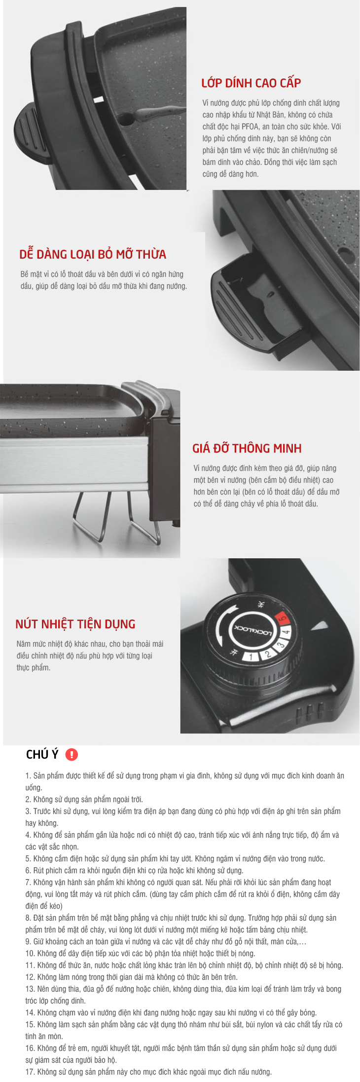 Vỉ Nướng Điện Lock&Lock EJG211BLK (1800W) 5